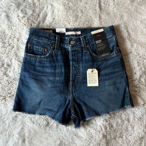 NWT Levi’s - Premium Super High Rise Ribcage Slim Denim Shorts